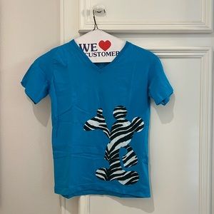 Disney World Blue & Zebra Mickey Mouse T-Shirt